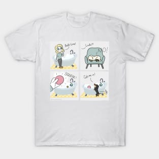 Dachshund Bath Time - Sausage Prince Comics T-Shirt